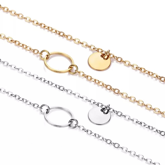 ○Meredith○ Disc and Hoop Layered Necklace - Picture 2 of 4